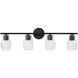 Dena 4 Light 33 inch Matte Black Vanity Light Wall Light