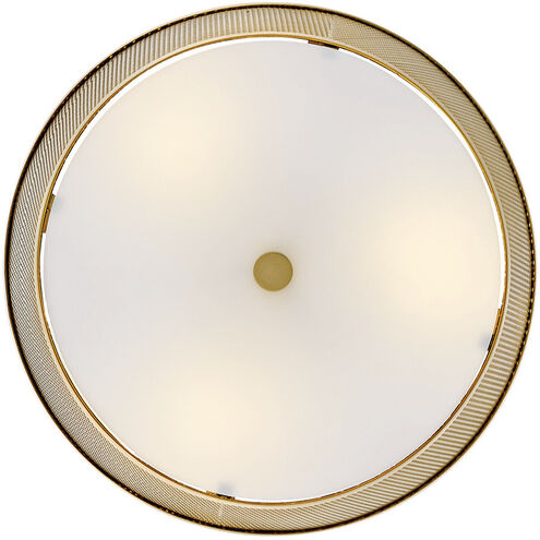 Cash 3 Light 13.75 inch Lacquered Brass Semi-Flush Mount Ceiling Light