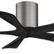 Atlas Irene-5H 42 inch Brushed Pewter with Matte Black Blades Ceiling Fan, Flush Mounted