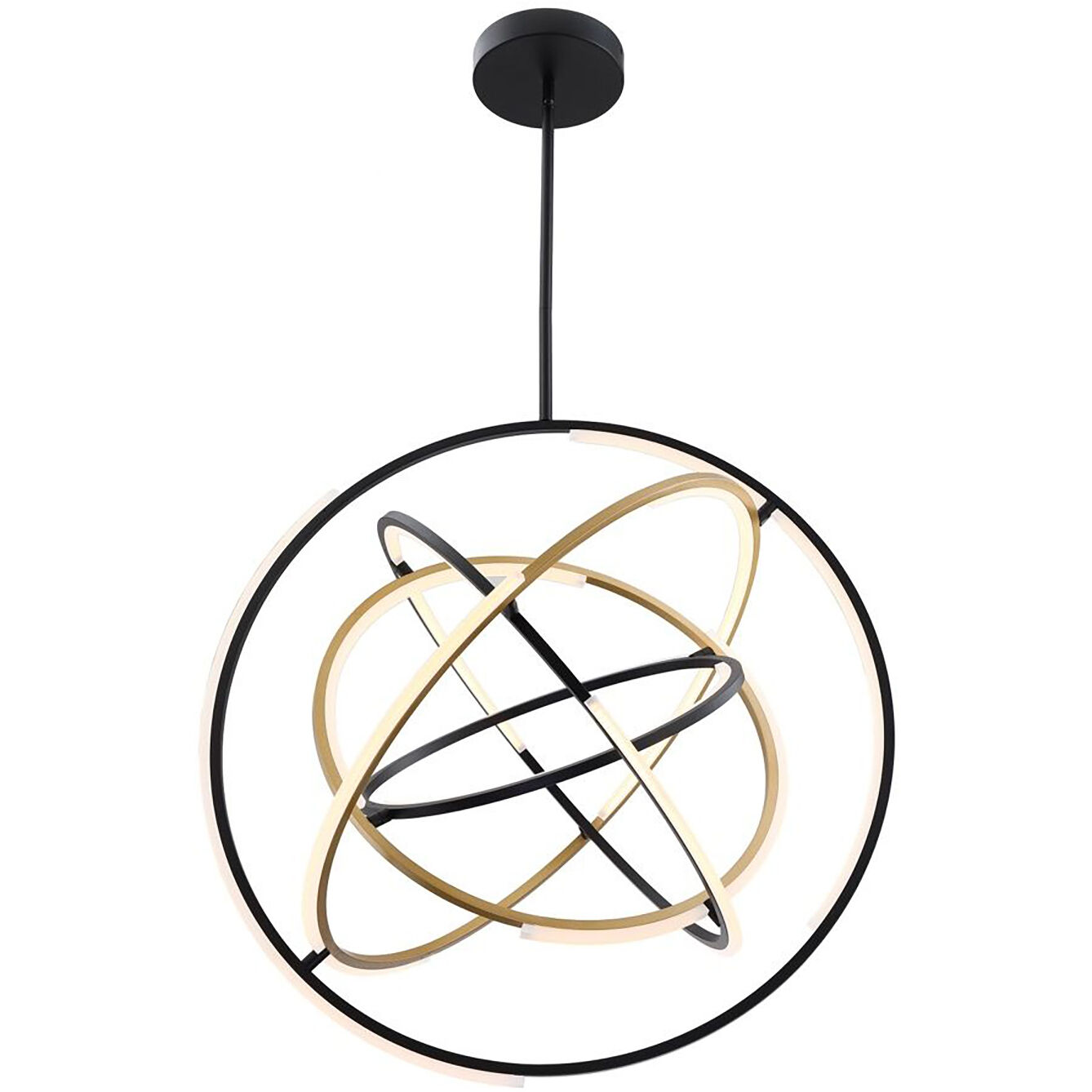 Trilogy LED 32 inch Black and Gold Pendant Ceiling Light