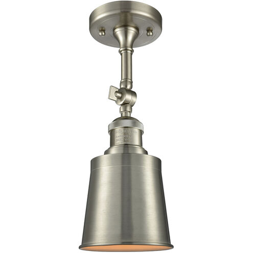 Franklin Restoration Addison LED 5 inch Brushed Satin Nickel Semi-Flush Mount Ceiling Light, Franklin Restoration