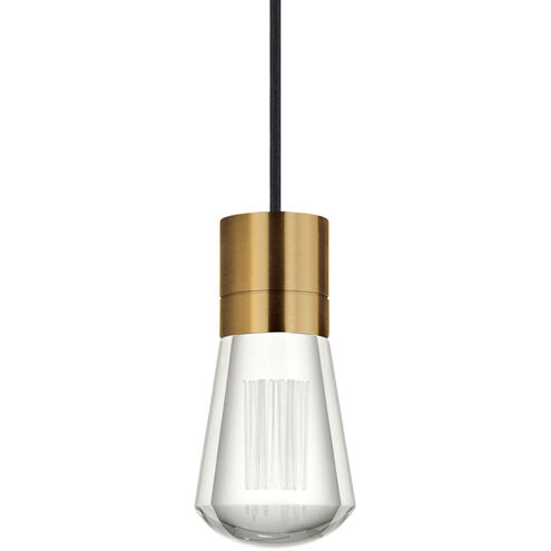 Sean Lavin Alva LED 3.6 inch Aged Brass Pendant Ceiling Light in LED 90 CRI 3000K, Black Cord, 1, Integrated LED