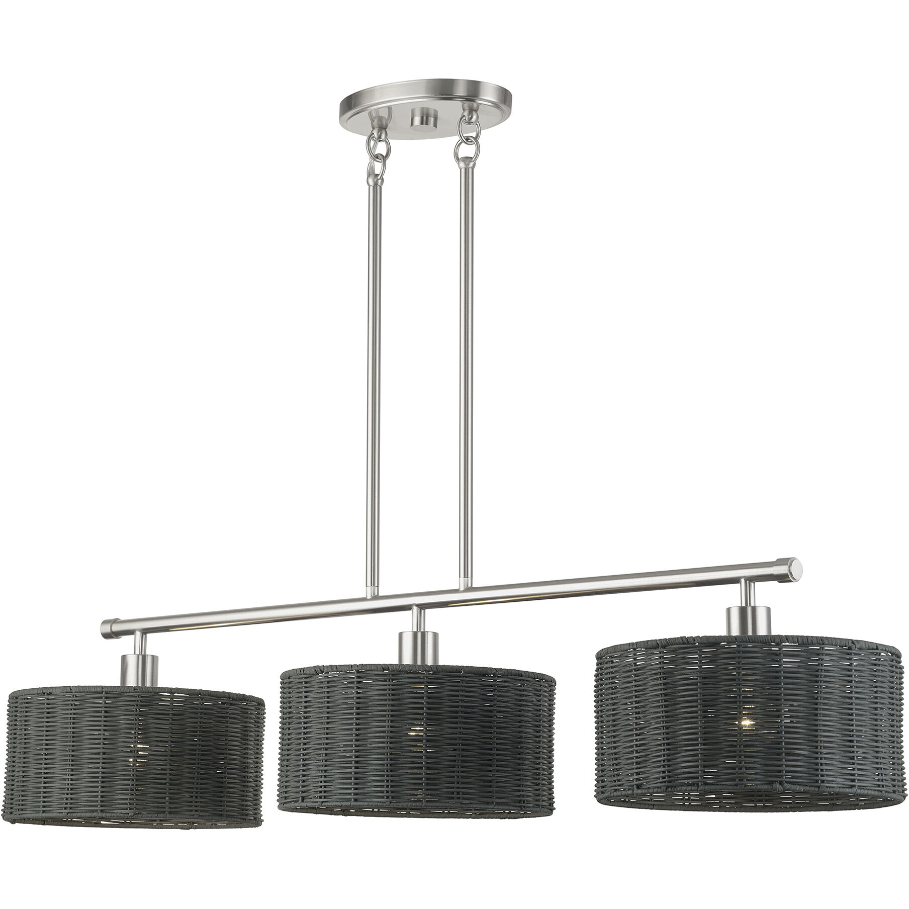 Weavington 3 Light 46 inch Brushed Nickel Linear Chandelier Ceiling Light, Extra Large