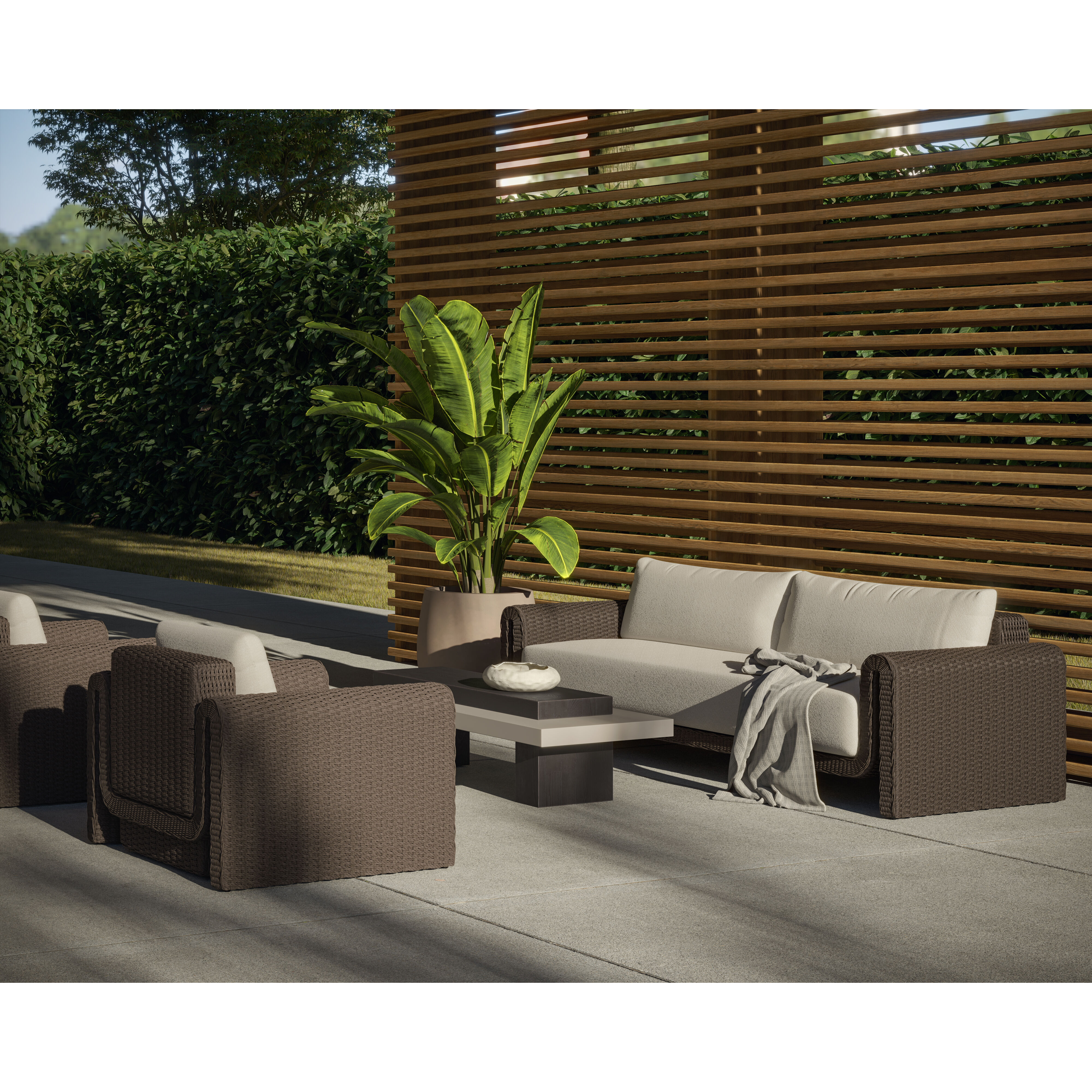 Tibi Grey / Louis Cream Outdoor Lounge Chair