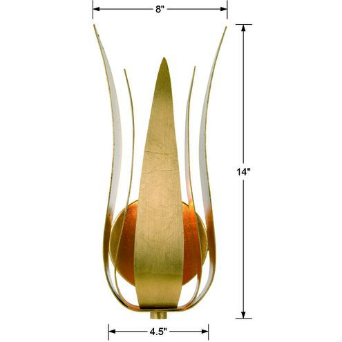 Broche Sconce Wall Light in Antique Gold