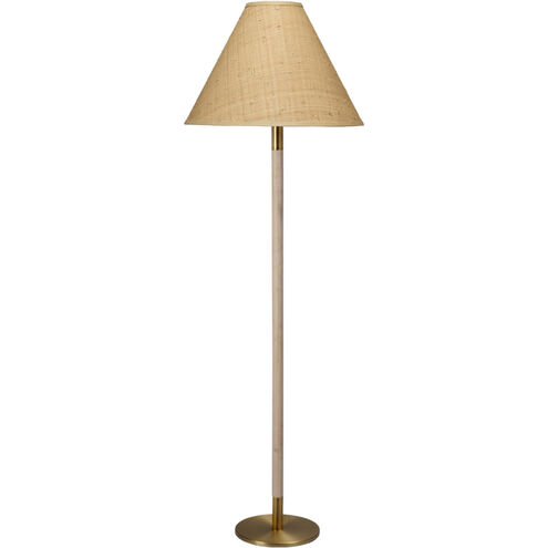 Morgana 64.5 inch 150.00 watt Natural Wood and Antique Brass Floor Lamp Portable Light