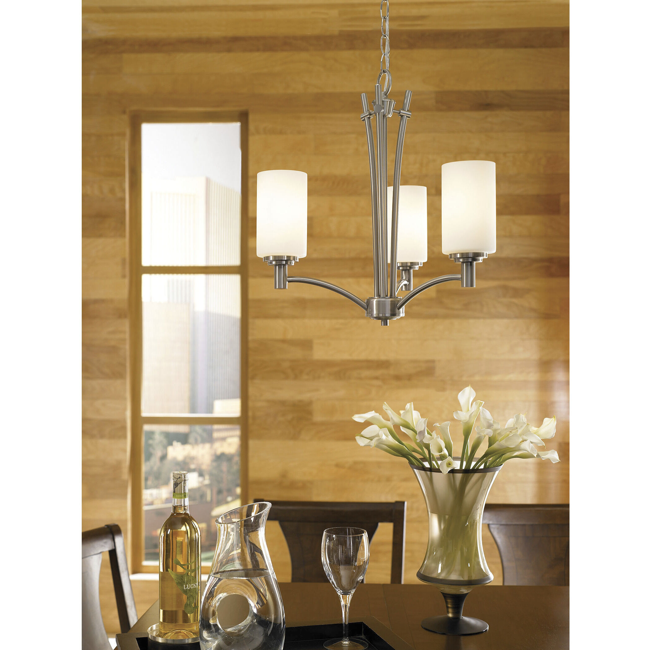 Pittman 3 Light 20 inch Brushed Nickel Chandelier Ceiling Light