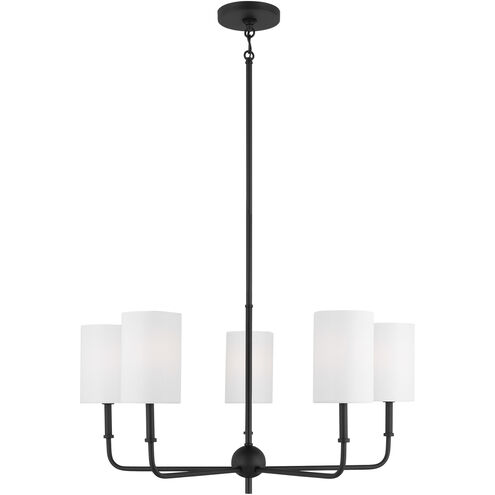 Foxdale 5 Light 26 inch Midnight Black Chandelier Ceiling Light