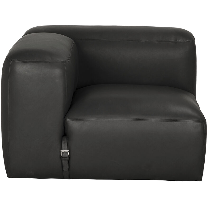 Augustus Santosa Matte Black Modular Sofa, Left Corner