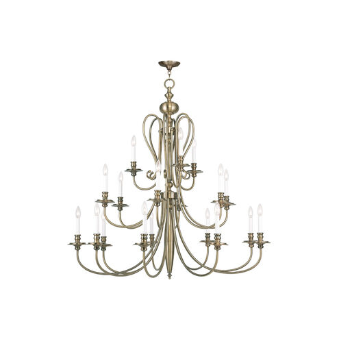 Caldwell 18 Light 46 inch Antique Brass Chandelier Ceiling Light