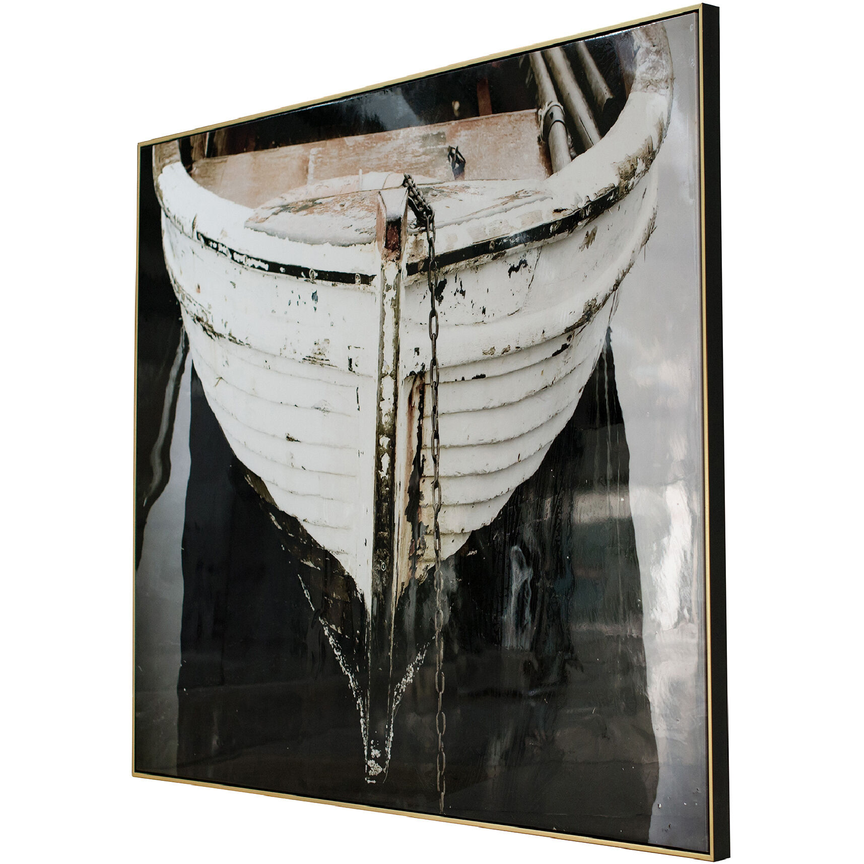 Waterfront Black/White Wall Art, Boat