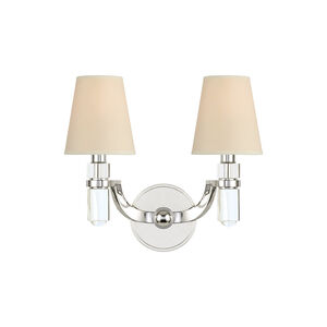 Dayton 2 Light 14 inch Polished Nickel Wall Sconce Wall Light in Eco Paper 