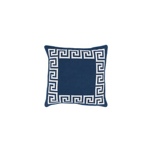 Key 20 X 20 inch Navy and White Throw Pillow