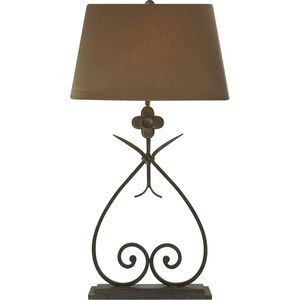 Suzanne Kasler Harper 29.5 inch 150.00 watt Natural Rusted Iron Table Lamp Portable Light in Taupe Linen