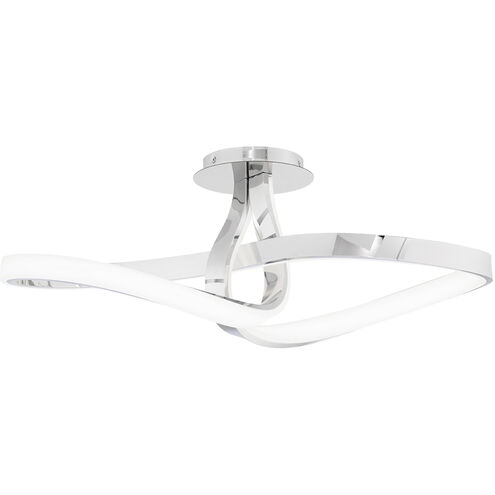 Mobius LED 9.88 inch Chrome Semi-Flush Mount Ceiling Light, dweLED