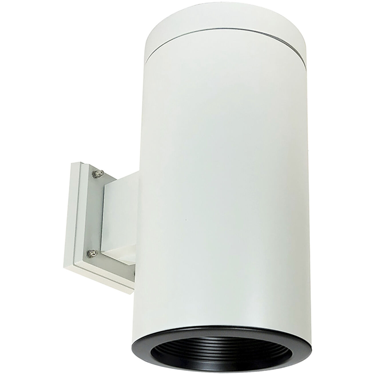 Line Voltage 1 Light 8 inch Black with Black and White Wall Mount Cylinder Wall Light in Black / Black / White