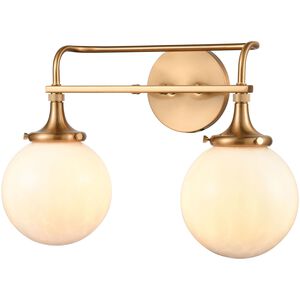 Beverly Hills 2 Light 17 inch Satin Brass Vanity Light Wall Light