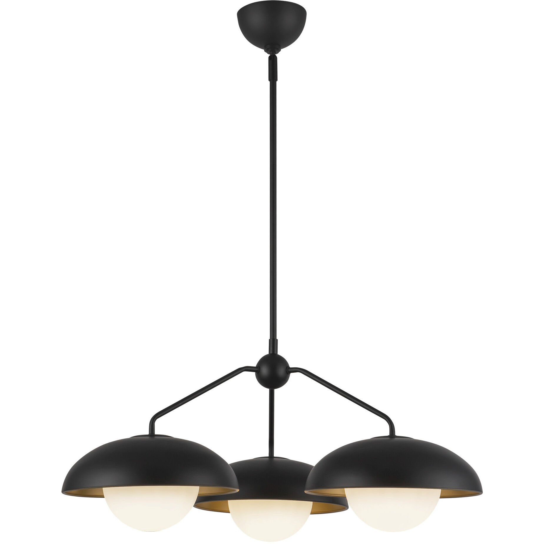 Alora Mood Rubio 3 Light 27.75 inch Matte Black/Opal Matte Glass Chandelier Ceiling Light