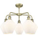 Cindyrella 5 Light 26 inch Antique Brass Chandelier Ceiling Light in Cased Matte White
