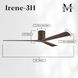 Atlas Irene-3H 72 inch Walnut Tone Flush Mount Paddle Fan