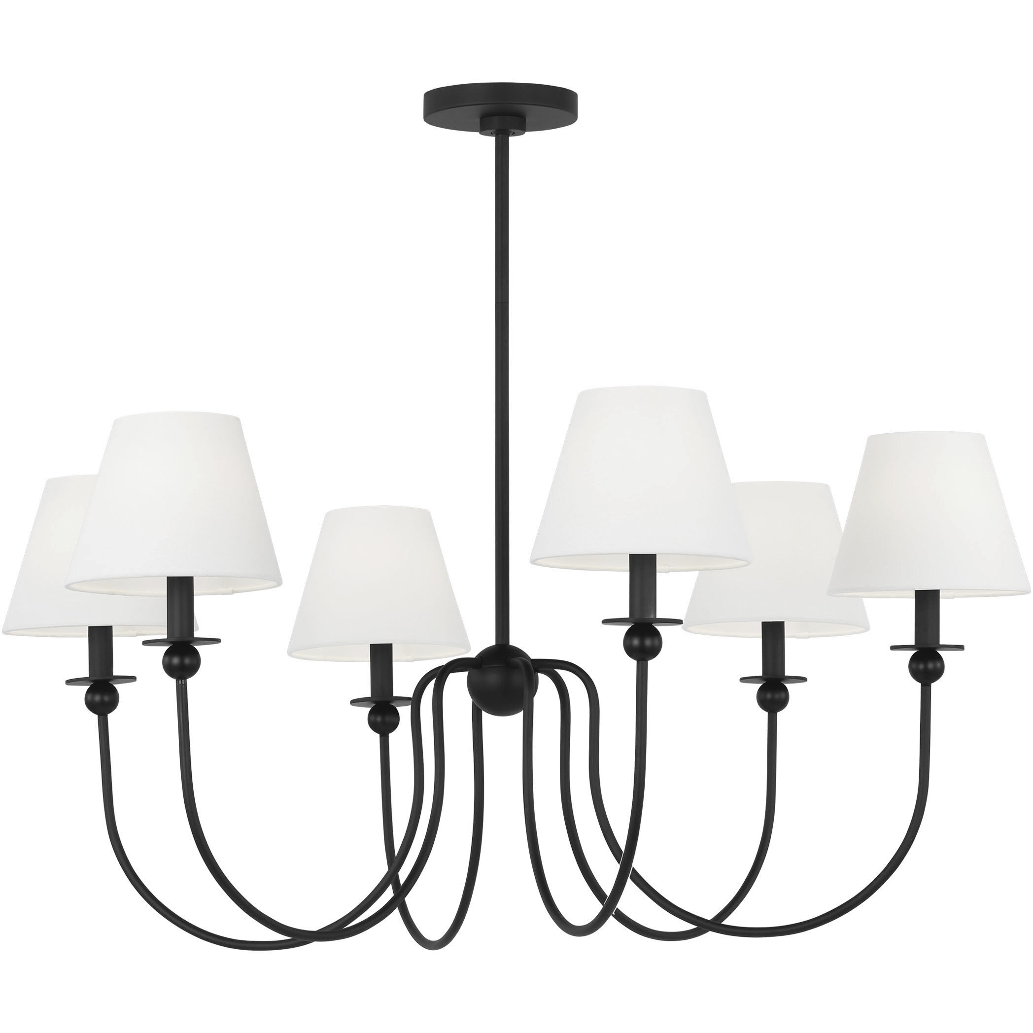 Drew & Jonathan Elsay 6 Light 36.38 inch Midnight Black Chandelier Ceiling Light, Large