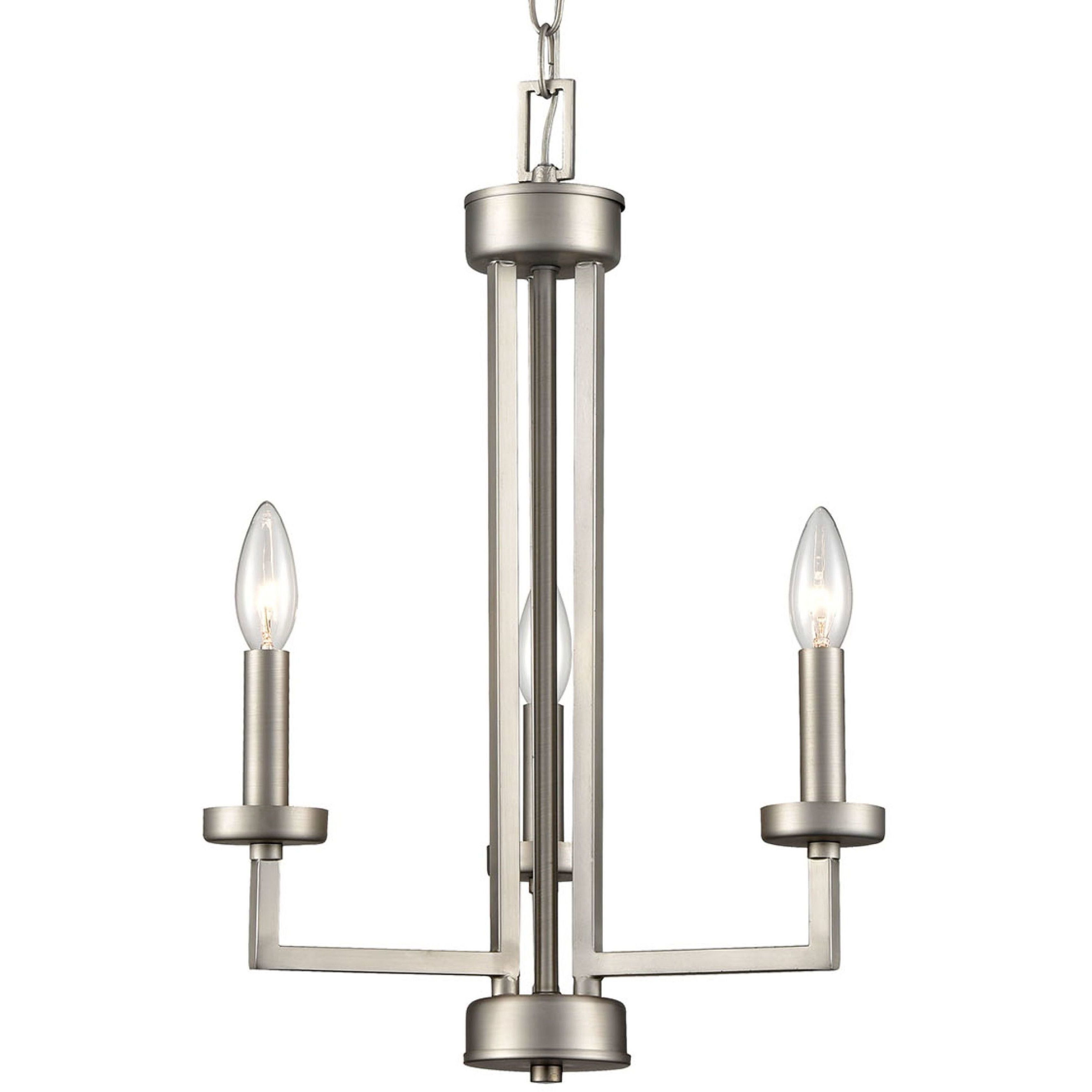West End 3 Light 15 inch Brushed Nickel Chandelier Ceiling Light
