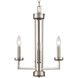 West End 3 Light 15 inch Brushed Nickel Chandelier Ceiling Light