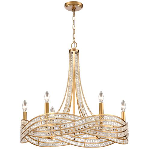 Anastasia 6 Light 27 inch Lacquered Gold Chandelier Ceiling Light