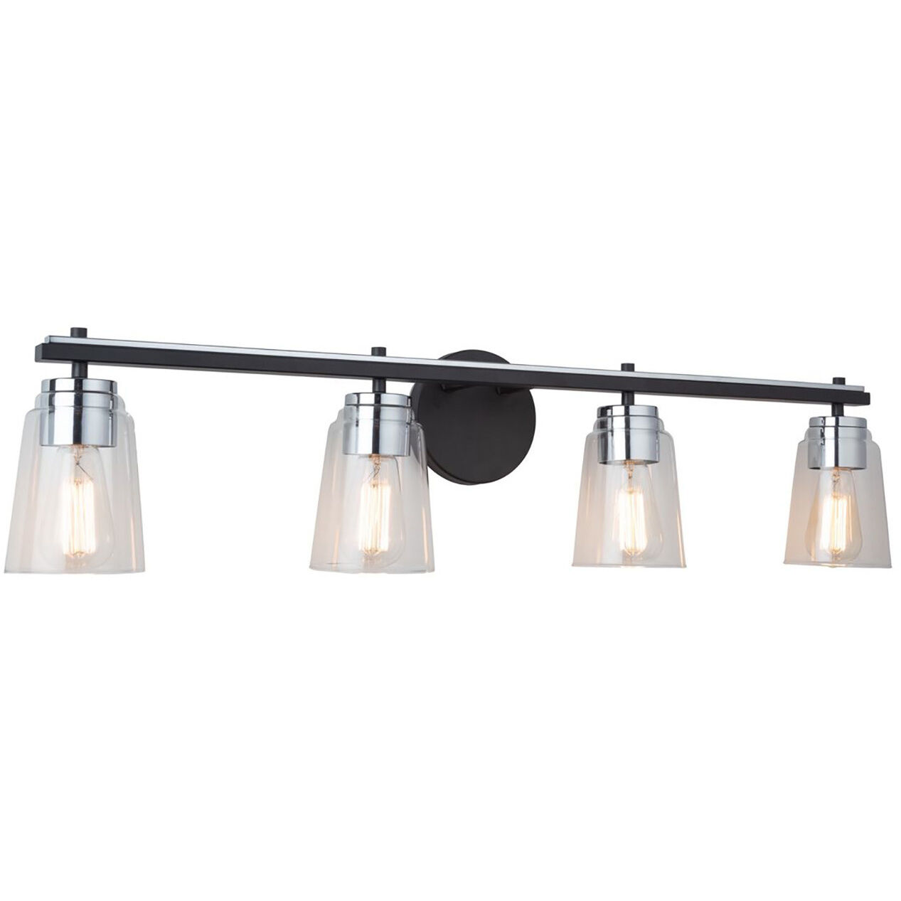 Essex LED 35.25 inch Black and Chrome Bathroom Vanity Wall Light