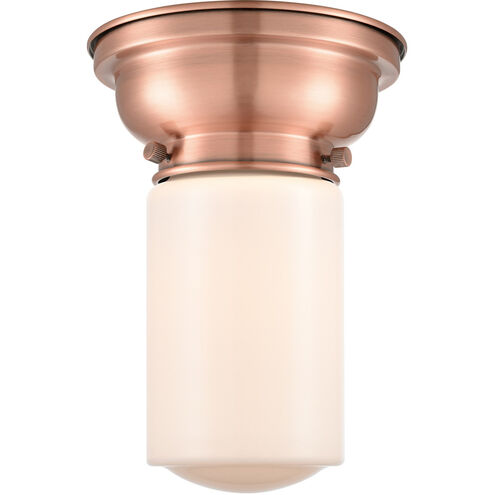 Aditi Dover 1 Light 6 inch Antique Copper Flush Mount Ceiling Light in Matte White Glass, Aditi
