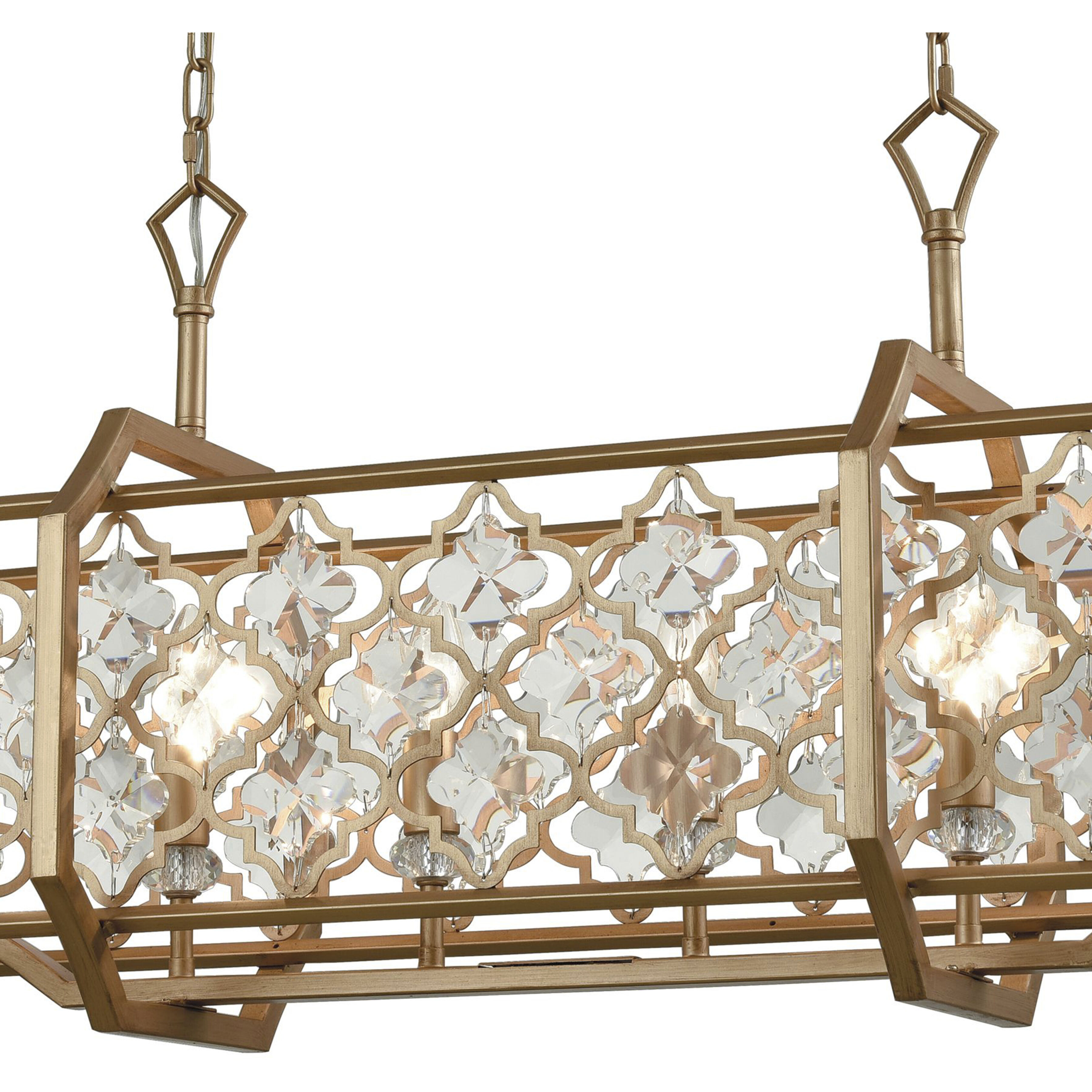 Armand 6 Light 35 inch Matte Gold Linear Chandelier Ceiling Light