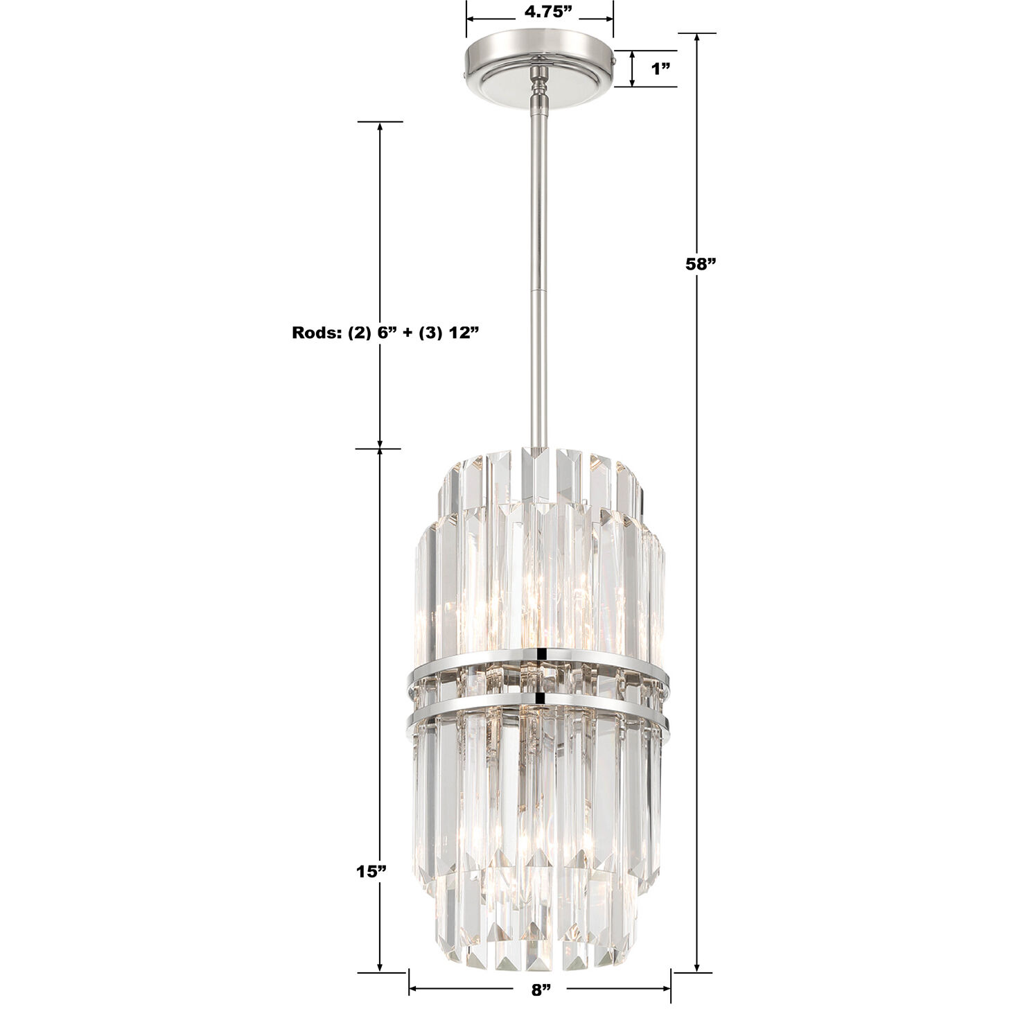 Hayes 4 Light 8 inch Polished Nickel Chandelier Ceiling Light