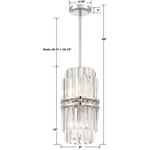 Hayes 4 Light 8 inch Polished Nickel Mini Pendant Ceiling Light