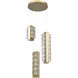 Tessera LED 21.3 inch Gilded Brass with Salt White Multi-Pendant Ceiling Light