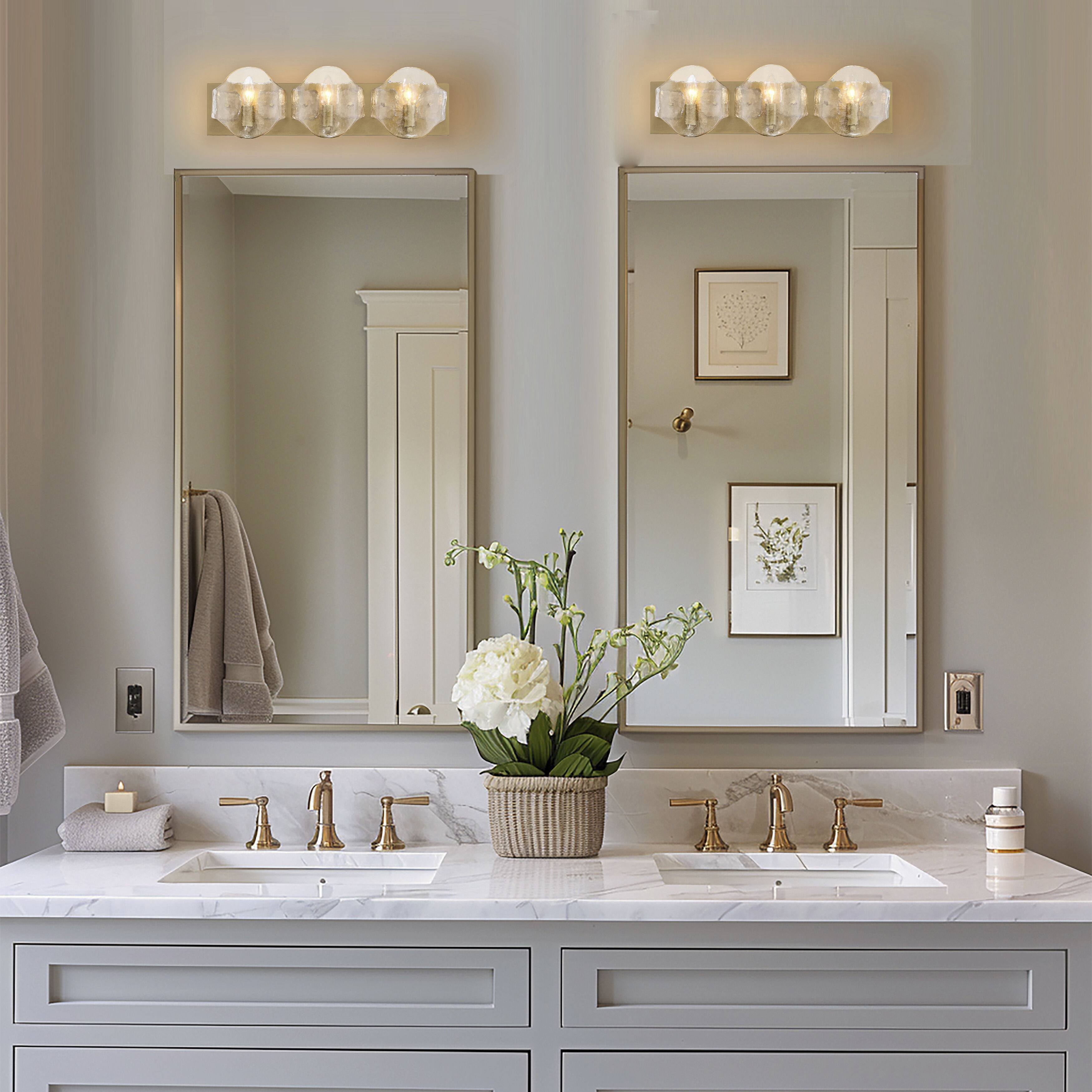 Elora 3 Light 23 inch Legacy Brass Vanity Light Wall Light