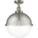 Franklin Restoration Hampden LED 13 inch Brushed Satin Nickel Semi-Flush Mount Ceiling Light in Clear Glass