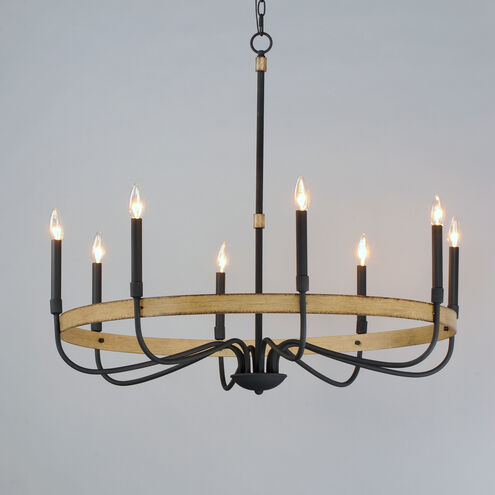 Franklin 8 Light 36 inch Driftwood/Black Chandelier Ceiling Light