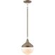 Mid-Century Schoolhouse 1 Light 8 inch Pecan with Polished Nickel Mini Pendant Ceiling Light