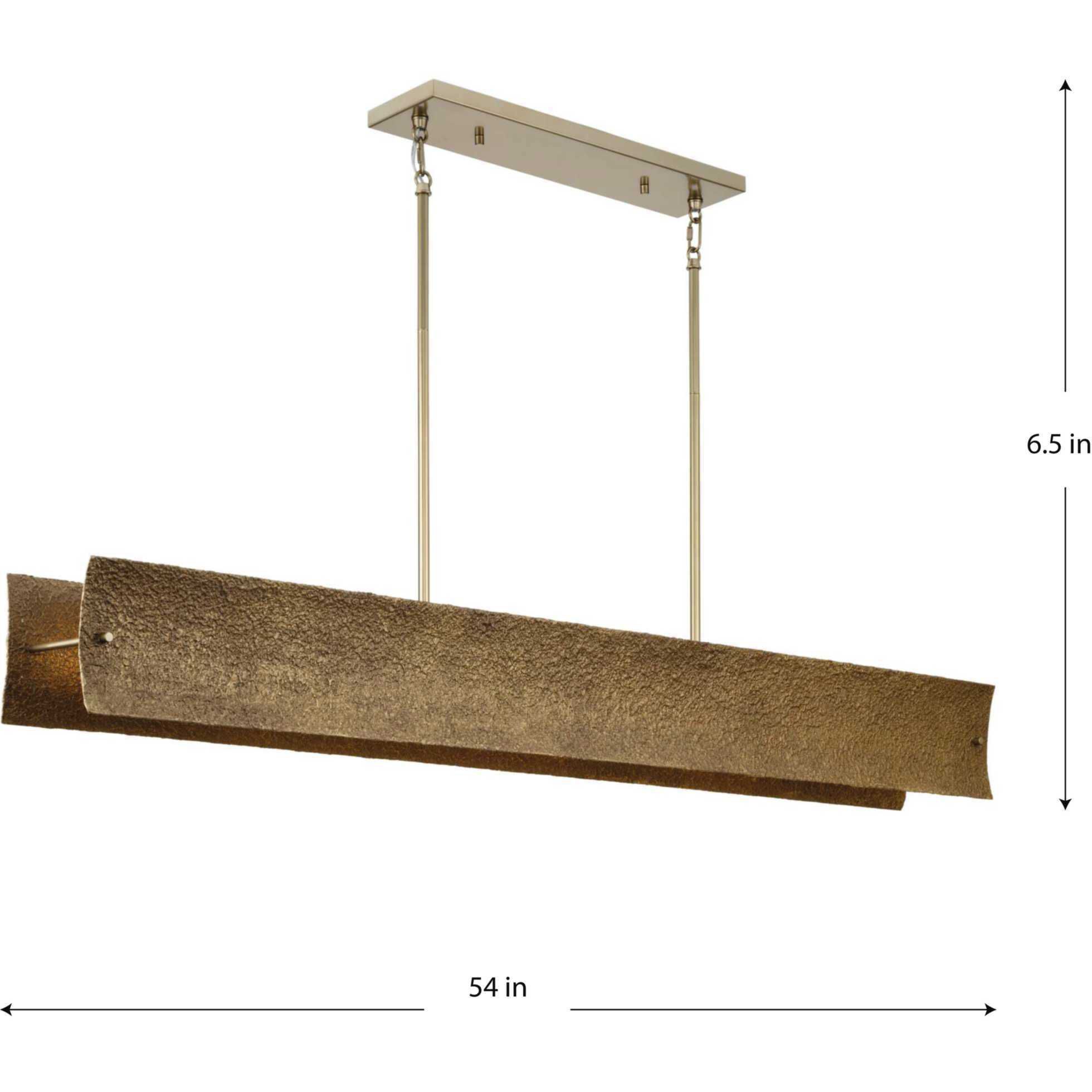 Lusail 8 Light 54 inch Soft Gold Linear Chandelier Ceiling Light, Design Series