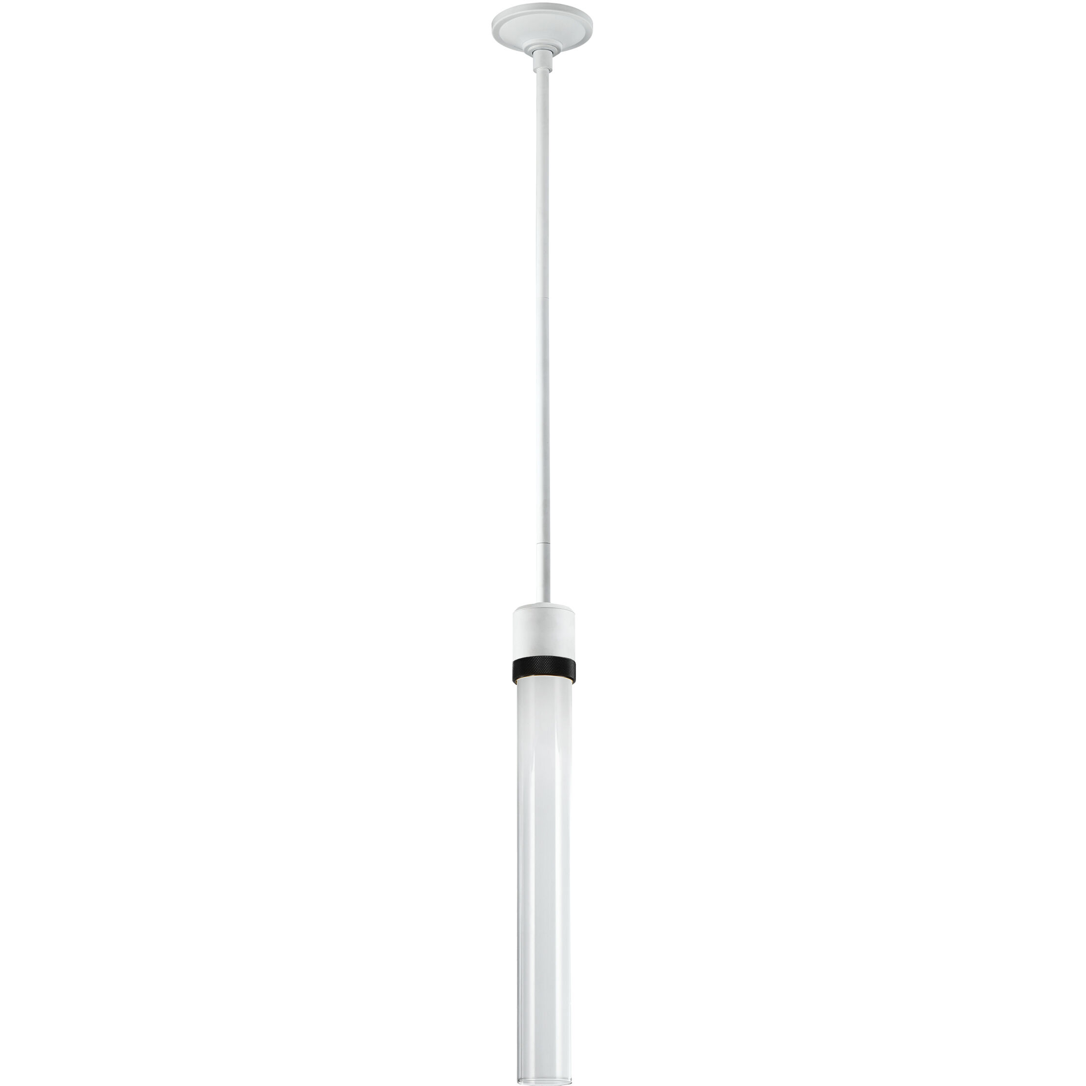 Zigrina 1 Light 5.13 inch Matte White with Satin Brushed Black Pendant Ceiling Light