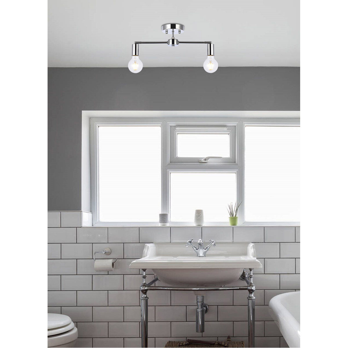 Zane 2 Light 5 inch Chrome Flush Mount Ceiling Light