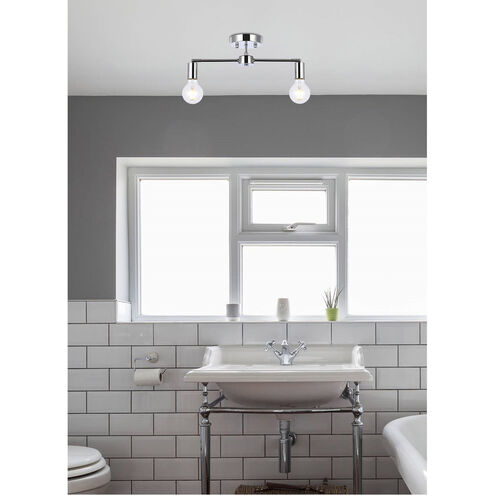 Zane 2 Light 5 inch Chrome Flush Mount Ceiling Light