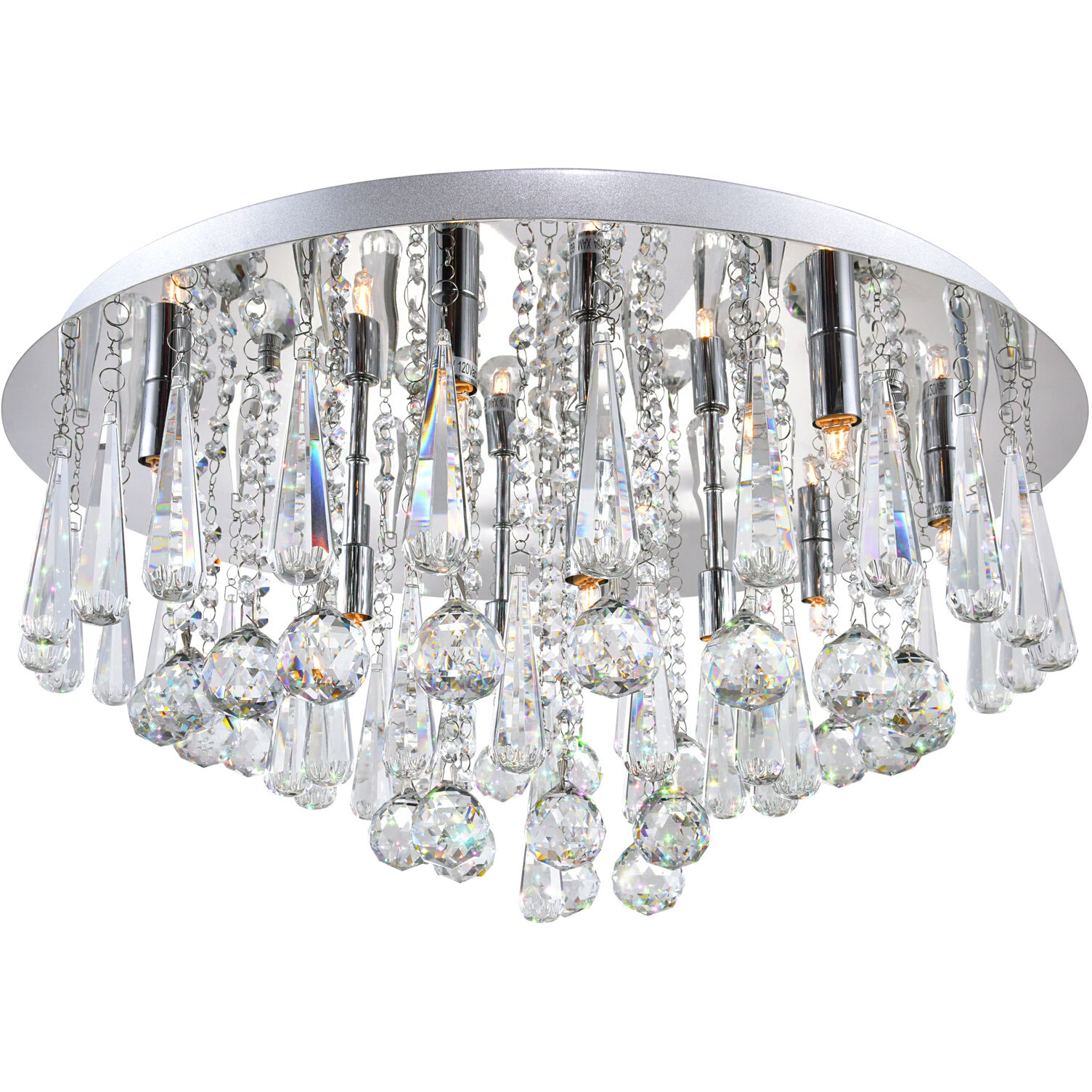 Brianna 12 Light 24 inch Chrome Flush Mount Ceiling Light