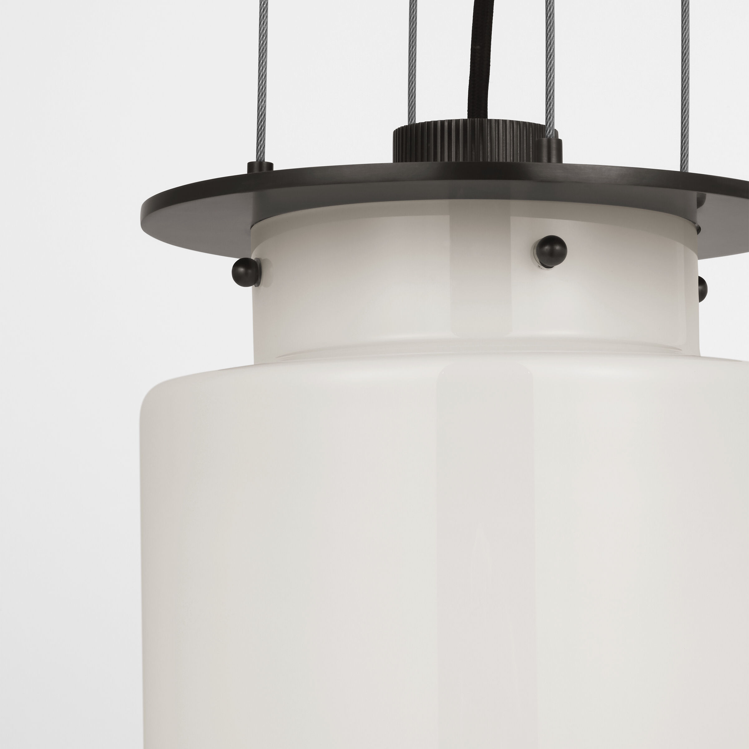 Ray Booth Elias LED 9 inch Bronze Floating Pendant Ceiling Light in White Glass