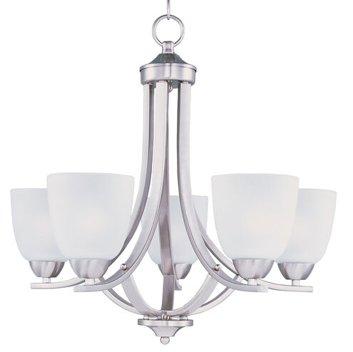 Axis 5 Light 24 inch Satin Nickel Single Tier Chandelier Ceiling Light