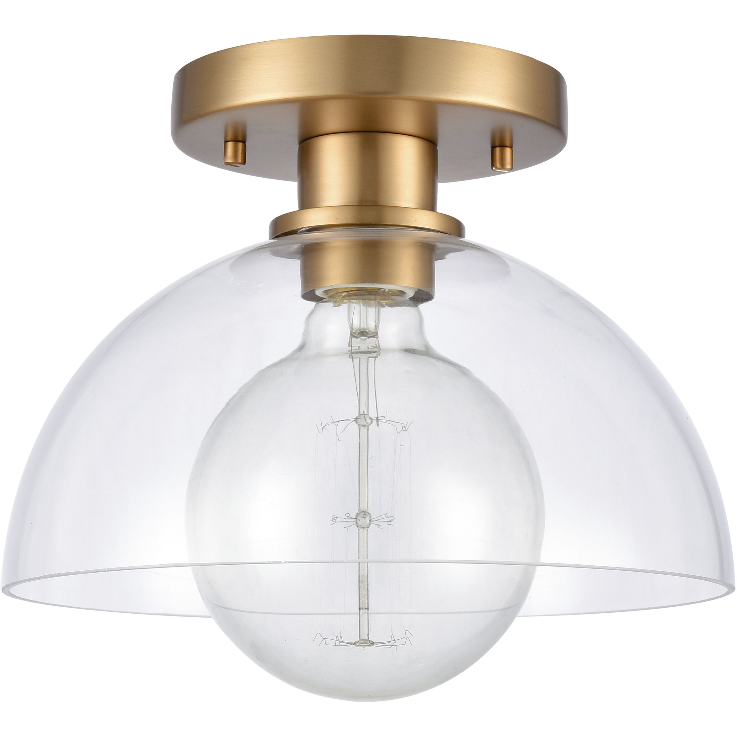 Julian 1 Light 10 inch Brushed Gold Semi Flush Mount Ceiling Light