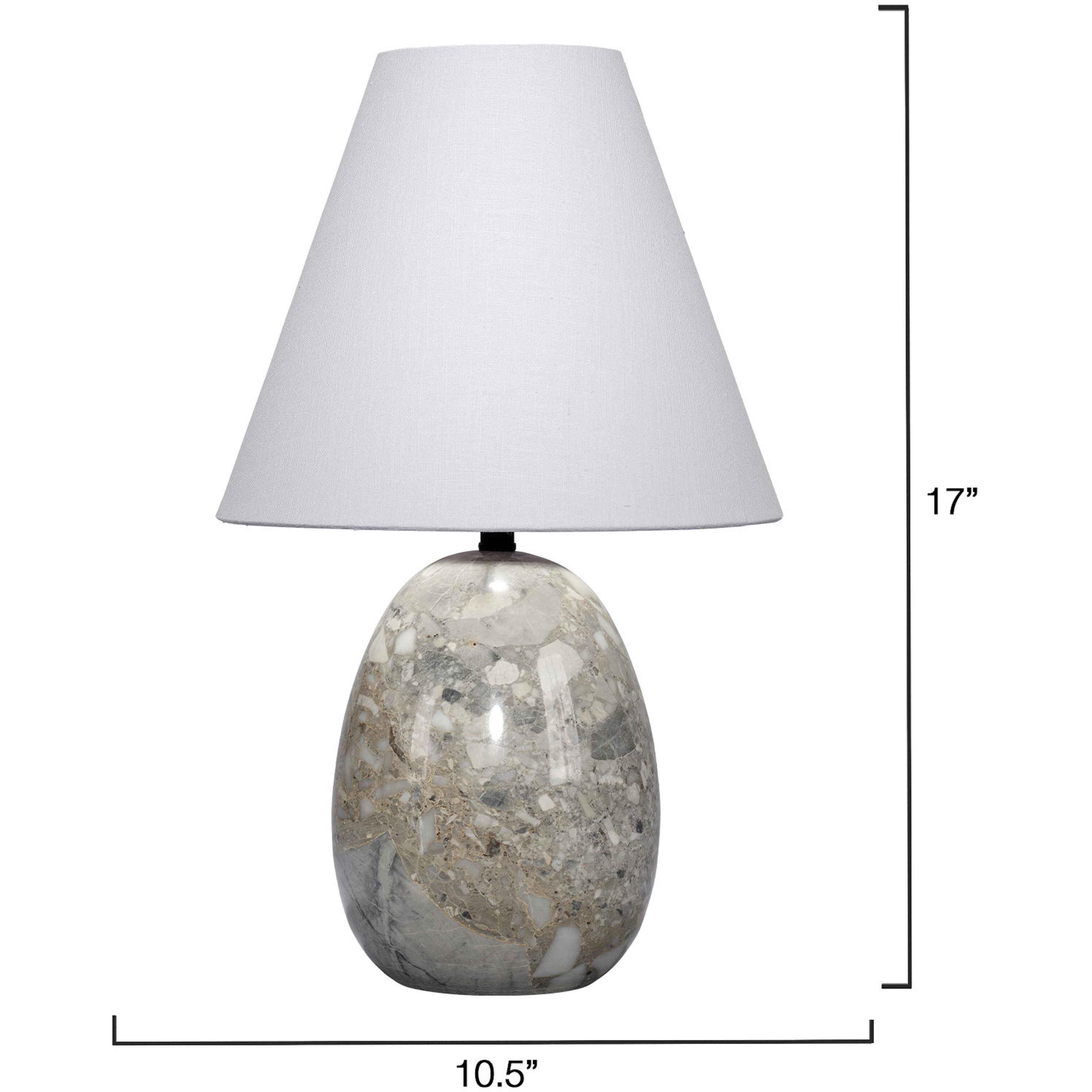 Capsule 17 inch 40 watt Grey Travertine Stone Table Lamp Portable Light