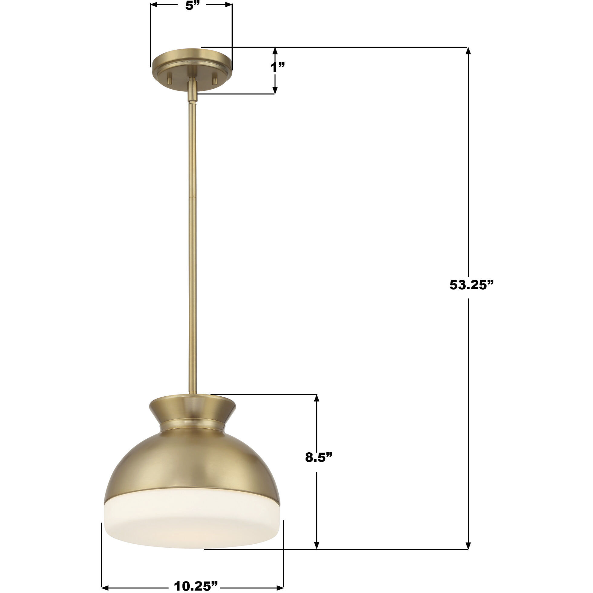 Gidget 1 Light 10.25 inch Vibrant Gold Mini Pendant Ceiling Light