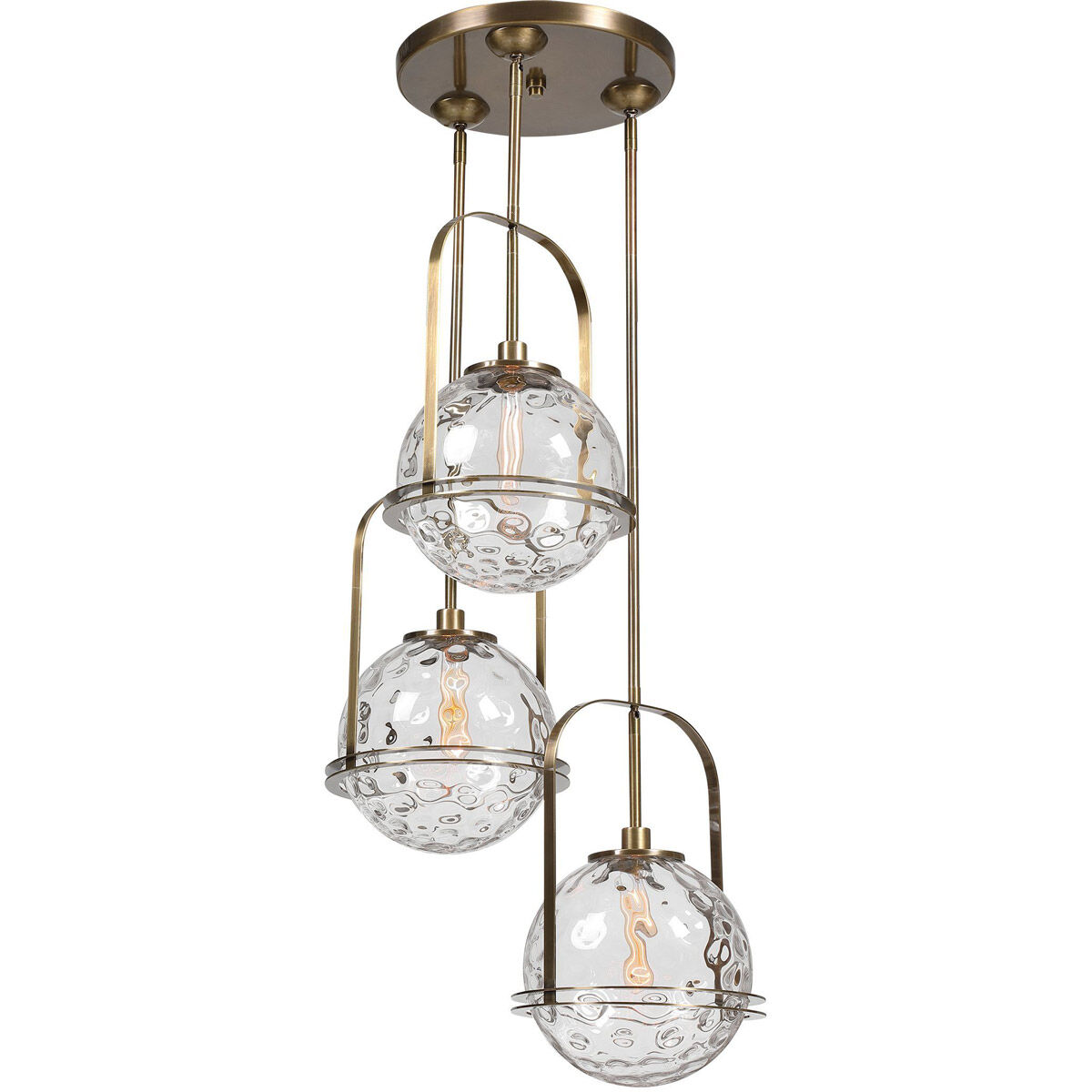 Mimas 3 Light 24 inch Antique Brass Pendant Ceiling Light