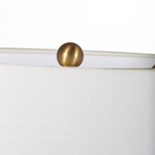 Sophie 29.25 inch Navy and Cream Hand-Painted Ceramic / Antique Brass Table Lamp Portable Light